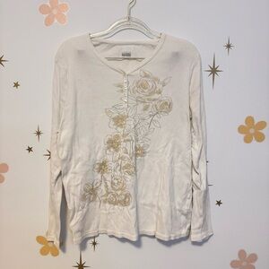 Women's Cream Floral Top